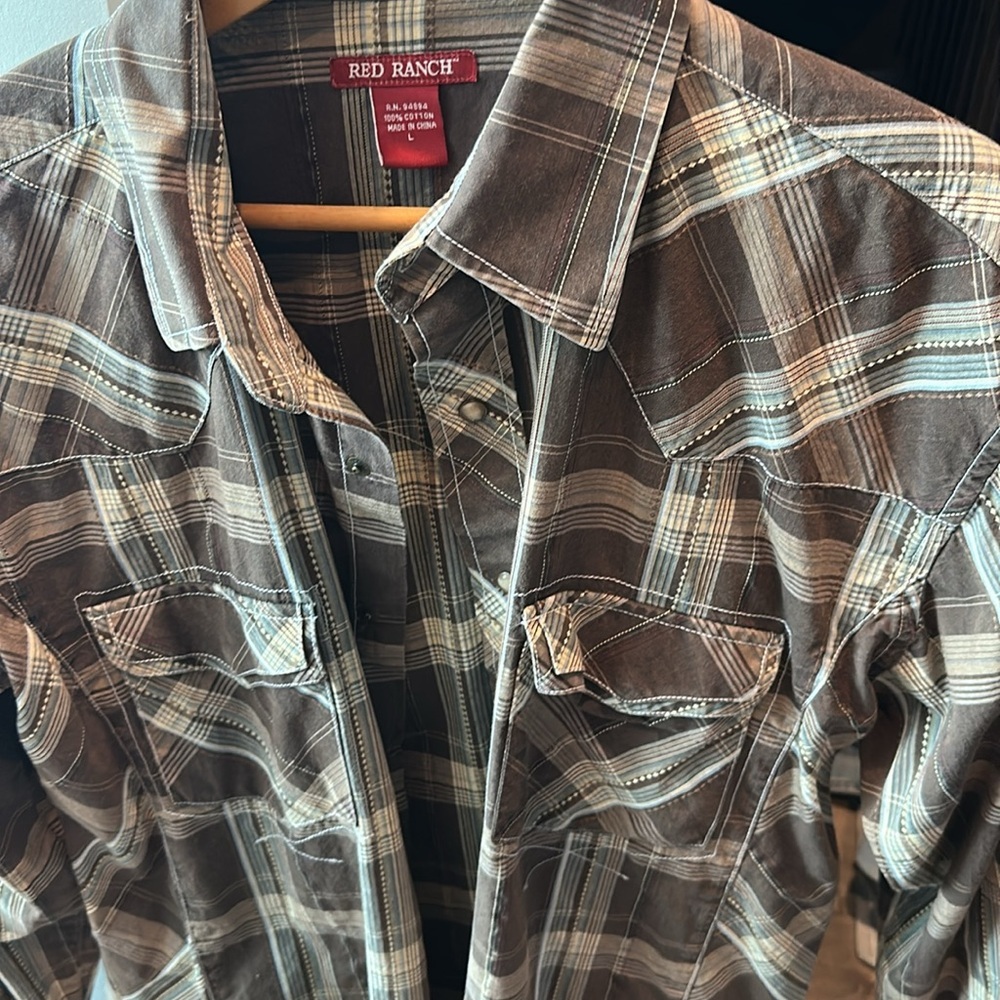 Red Ranch Western Style long sleeve shirt L
